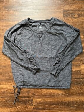 prAna Phillipa Charcoal Grey Women’s Athletic Long Sleeve Shirt